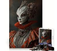 Puzzle Adulte Steampunk Portrait de Dame, 1000 pièces, renforce la mémoire, Calme et apaisant, Art aux Bords Nets, Objet de Collection 38x26cm