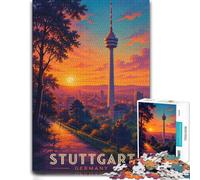 Puzzle Adulte Stuttgart Germany 1000pcs (38x26cm) avec Motif | Pour profiter d'un w nd calme à la maison : Puzzle adulte 1000 pièces ; pour une activité tranquille chez soi.