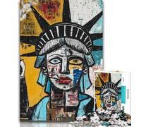 Puzzle Adulte Style Basquiat 1000 pièces pour Adultes et Adolescents, pour Passer Un Bon Moment à la Maison et améliorer l'amour Entre Couples 26x38cm