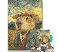 Puzzle Adulte Style Ciel Nocturne Capybara 1000 pièces pour Adultes Adolescents, avec pièces entièrement emboîtables de Formes aléatoires pour Les Enfants de 14 Ans et Plus 26x38cm