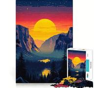 Puzzle Adulte Sunset Mountain Valley 1000 pièces Renforce la mémoire Calme et sérénité Bords Nets Pièce de Collection 38x52cm
