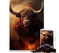 Puzzle Adulte Taureau de l'Apocalypse 1000 pièces,activité cérébrale,Divertissement léger,découpe précise,Cadeau créatif (50x75cm)