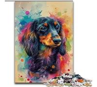 Puzzle Adulte Teckel Aquarelle 1000 pièces, Jeux éducatifs, décoration d'intérieur, Cadeau d'anniversaire, Art Mural (26x38cm)