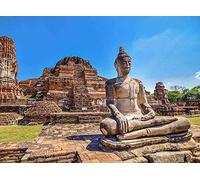 Puzzle Adulte Temple Bouddhiste Ayutthaya Thaïlande 100 pièces 45,5 x 35,5 cm