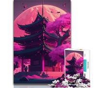 Puzzle Adulte Temple Japonais 1000 pièces Cadeau pour Adolescents Jeu éducatif défi pour Femmes et Hommes (50x75cm)