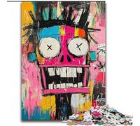Puzzle Adulte tête de Mort Style Basquiat 1000 pièces Difficile, Convient aux 14 Ans et Plus Amusement en Famille C'est Un pour Toute la Famille 50x75cm