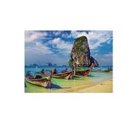 Puzzle adulte thailande plage avec rocher et barques de pecheur - 2000 pieces - educa collection pays