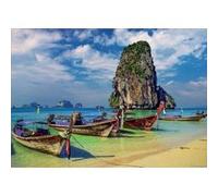 Puzzle adulte thailande plage avec rocher et barques de pecheur - 2000 pieces - educa collection pays G