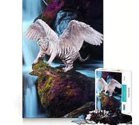 Puzzle Adulte Tigre ailé 1000 pièces Jeu de Stimulation Cognitive,Assemblage précis sans espaces,activité apaisante pour la Pause mentale (38x52cm)