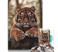Puzzle Adulte Tigre de la forêt 1000 pièces pour Adultes et Adolescents, pour Passer Un Bon Moment à la Maison et améliorer l'amour Entre Couples 50x75cm