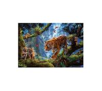 Puzzle Adulte Tigre Et Bebes Tigres Dans La Foret - 1000 Pieces - Animaux Sauvages - Educa
