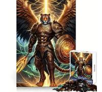 Puzzle Adulte Tigre Guerrier Ailé en Armure Dorée 1000 Pièces Intellectuel et Habileté Divertissant et Paisible (50x75cm)