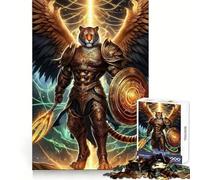 Puzzle Adulte Tigre Guerrier Ailé en Armure Dorée 1000 Pièces Jeu de Stratégie, Réflexion et Évasion Assemblage Précis Idée Cadeau (38x52cm)