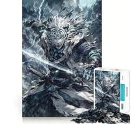 Puzzle Adulte Tigre Samouraï Blanc 1000 pièces,Jeu de réflexion,Cadeau,découpe de Haute précision,activité relaxante à Faire en Groupe à l'intérieur (38x26cm)
