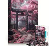 Puzzle Adulte Torii Gate Sakura Japonais 1000 pièces, Casse-tête, Passe-Temps à la Maison, Assemblage d'image, Cadeau mémorable 38x52cm