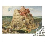 Puzzle Adulte Tour de Babel peinturePuzzles 1000 Pièces Défi Jouet Puzzle Décoratif Puzzles Cadeaux pour Hommes Adultes Et Enfants À Partir De 14 Ans 38x26cm/1000pcs