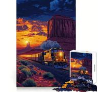 Puzzle Adulte Train à Travers Monument Valley 1000 pièces Exercice Intelligent, détente paisible, Bords précis, Cadeau de Noël élégant (38x26cm)