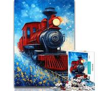Puzzle Adulte Train Peinture à l'huile 1000 pièces pour Adultes et Adolescents, Design Dynamique et Unique Expérience de Puzzle relaxante et stimulante 50x75cm