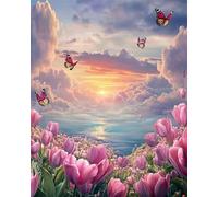 Puzzle Adulte Tulipes Rose Nuage, DIY Jigsaw Puzzle 60 pièces Adultes 40x28cm, Divertissement Créatif, Détente & Relaxation Puzzles de Qualité Supérieure Cadeau