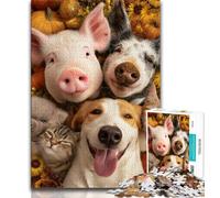 Puzzle Adulte Un Groupe d'animaux de la Ferme 1000 pièces pour Adultes et Adolescents Jeu Stimulant et Jeu Familial Interaction Parent-Enfant (50x75cm)