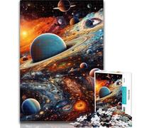 Puzzle Adulte Univers coloré Puzzle Adulte 1000 pièces Difficile, Jouets Jeux éducatifs Soulagement du Stress Liste de souhaits avec Père Noël 50x75cm
