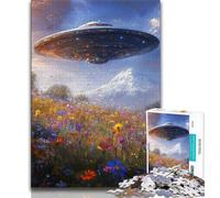Puzzle Adulte Vaisseau Spatial Extraterrestre 1000 pièces, Jeu Familial Anti-Stress, défi Difficile, Collection d'artistes, Beaux-Arts (38x26cm)