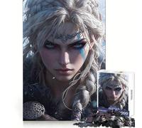 Puzzle Adulte Valkyrie Guerrière Portrait 1000 pièces Améliore la mémoire Plaisir léger Découpe de précision Cadeau Unique (38x26cm)