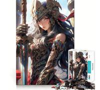 Puzzle Adulte Valkyrie Warrior Girl,1000 pièces,Jeu de réflexion,Cadeau,découpe de Haute précision,activité relaxante à Faire en Groupe à l'intérieur (38x52cm)