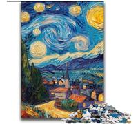 Puzzle Adulte Van Gogh Ciel Nocturne Campagne 2000 pièces, Jouets éducatifs et éducatifs pour la Famille avec Affiche et fiche de Questions 70x100cm