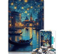 Puzzle Adulte Venise sous Le Ciel Nocturne 1000 pièces, Difficile, Assemblage de Motifs, activités Amusantes à la Maison, Cadeau d'anniversaire, Cadeaux de Voyage 38x26cm