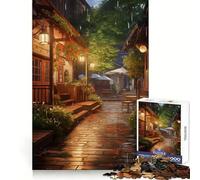 Puzzle Adulte Village Rain Street 1000 pièces Exercice cognitif Détendez-Vous Facilement Bords Nets pour Les fêtes (38x26cm)
