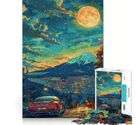 Puzzle Adulte Voiture de Sport sous Un Ciel étoilé 1000 pièces, Casse-tête, Passe-Temps à la Maison, Assemblage d'image, Cadeau mémorable 38x52cm