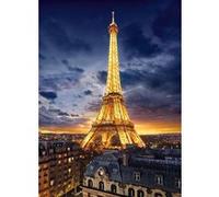Puzzle adulte vue sur paris et la tour eiffel illuminee - 1000 pieces clementoni - collection monument de france G
