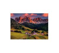 Puzzle Adulte vues des dolomites - Village Funes - Montagne - 1000 Pieces - Set puzzle paysage Italie + 1 Carte Tigre