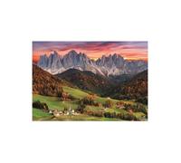 Puzzle Adulte vues des dolomites - Village Funes - Montagne - 2000 Pieces - Collection Paysage Italie