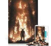 Puzzle Adulte Wendigo Forest Fire Guardian,1000 pièces,Jeu de réflexion,Cadeau,découpe de Haute précision,activité relaxante en Groupe à l'intérieur (38x52cm)