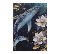 Puzzle Adulte Whale and Passion Flower Art Print, Format 300 PCS
