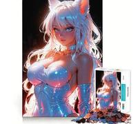 Puzzle Adulte White Fox Anime Girl 1000 pièces Jeu de réflexion Cadeau Découpe de Haute précision Activité relaxante à Faire en Groupe à l'intérieur (50x75cm)