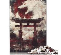 Puzzle Adulte White Wolf Spirit Gate Puzzles en Bois pour Adultes Adolescents de 12 Ans et Plus 500 pièces (52 x 38 cm)
