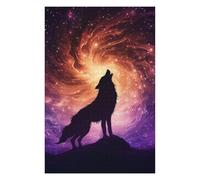 Puzzle Adulte Wolf Howling at Cosmic Vortex Sky, Format 1000 PCS | Pendant le puzzle : Puzzle pour adultes et famille - activité pour une soirée calme à la maison.