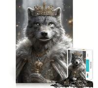 Puzzle Adulte Wolf King 1000 pièces,Jeu de mémoire,découpe de Haute précision,activité Manuelle Calme pour se détendre et Faire Travailler Son Esprit à la Maison (38x52cm)