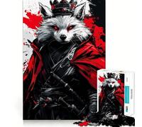Puzzle Adulte Wolf King Samurai 1000 pièces Jeu de mémoire Découpe de Haute précision Activité Manuelle Calme Exercice Mental à Faire à la Maison (38x52cm)
