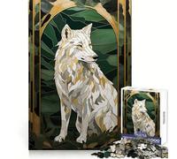 Puzzle Adulte Wolf Mosaic Kentsugi Art 1000 pièces Activité sereine et Bien-être Bords tranchants Cadeau spécial (50x75cm)