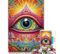 Puzzle Adulte Yeux psychédéliques 1000 pièces, Difficile à réaliser, mais Amusant et Humoristique, Cadeau d'anniversaire, décoration Murale (38x26cm)