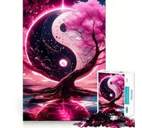 Puzzle Adulte Yin et Yang Harmonie 1000 pièces,Jeu de Stimulation Cognitive,Assemblage précis sans espaces,activité apaisante pour la Pause mentale (38x26cm)