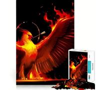 Puzzle Adulte Zodiaque Oiseau de Feu Phénix 1000 pièces Jeu de Stimulation Cognitive Conception sans Espace Cadeau d'anniversaire Casse-tête (38x26cm)