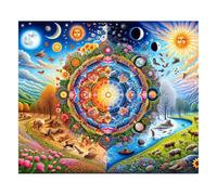 Puzzle Adultes 100 Pièces Jeux d'activités Familiales - 100 pièces Puzzle à Faire Soi-même pour Décoration d'intérieur - Puzzles pour Adultes Animaux du Paysage Mandala