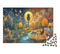 Puzzle Adultes 1000 Pièces Animal World, Carton Solide, Un Monde Animalier Magique se rassemblant sous Le Clair de Lune Jeu Éducatif À Domicile, Cadeau Parfait, 70x50cm/1000pcs