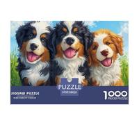 Puzzle Adultes 1000 Pièces, Chien38x26cm/1000pcs Jeu De Famille Team Building Cadeau pour Les Amants Ou Les Amis Cadeau De Fête des Mères Puzzle De Bernese Mountain Dog