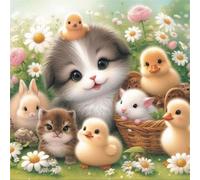 Puzzle Adultes 1000 Pièces Famille d’Animaux Daisy,Jeu de Création et Logique,Puzzle de Qualité Supérieure Coloré,Puzzles Difficile pour Jeux D'activités Familiales